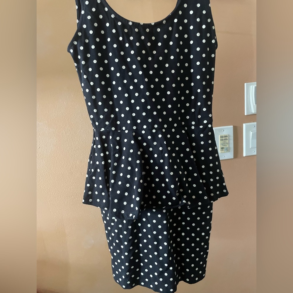 Black and White Polkadot Dress